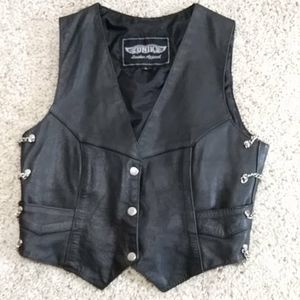 EUC Youth L leather vest
